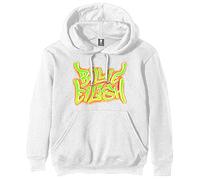Billie Eilish - Felpa # XL Unisex White # Airbrush Flames Blohsh [Import]