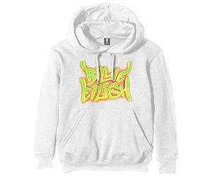 Billie Eilish - Felpa # XL Unisex White # Airbrush Flames Blohsh [Import]