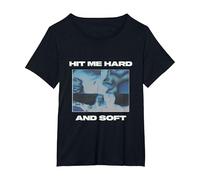 Billie Eilish Hit ME Hard and Soft Noir inversé T-Shirt, Femme Grandes Tailles, Noir, 4X