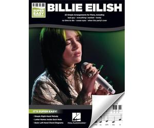 Billie Eilish - Super Easy Songbook | recueil de partitions piano très facile pour débutants | 22 chansons pop dont Bad Guy, Ocean Eyes et No Time To Die avec paroles et accords simples