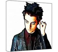 Billie Joe Armstrong Impression Pop Art Multicolore Fond Blanc 30 x 30 x 2,5 cm