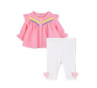 Billieblush - Ensemble Blouse Et Legging - Rose Fluo Blanc - Fille - 9 Mois