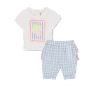 Billieblush - Ensemble Tee-shirt + Pantalon - Bleu Blanc - Fille - 3 Mois