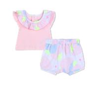 Billieblush - Ensemble Tee-shirt + Short - Blanc Rose - Fille - 9 Mois