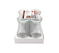 BILLIET Weck 55898W Lot de 4 Bouteilles de Conservation en Verre avec Couvercle-250 ML