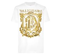 Billionaire, Homme, Tops, Blanc, Taille: 2XL T-Shirt Col Rond MC Lion B Frame
