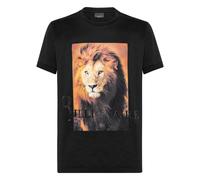 Billionaire, Homme, Tops, Noir, Taille: XS T-shirt Col Rond MC Lion