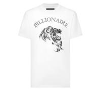 Billionaire - T-Shirt Brodé Col Rond Lion - Homme - Tops - Blanc - Taille: 5XL