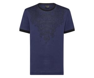Billionaire - T-shirt Col Rond Blason - Homme - Tops - Bleu - Taille: S