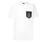 Billionaire - T-Shirt Col Rond Crest - Homme - Tops - Blanc - Taille: L