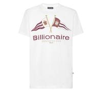 Billionaire - T-shirt Col Rond Drapeaux - Homme - Tops - Blanc - Taille: 4XL
