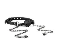 Ensemble de morsures de bondage constrictives avec pinces à tétons gag ball