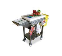 Billot de Boucher en Polyéthylène Blanc et Inox Spécial Desserte Barbecue Fricosmos G