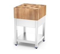 Billot de Boucher Inox et Bois de Chêne