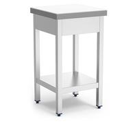 Billot de Boucher Professionnel Absorption Améliorée en Inox et Polyethylène Blanc Fricosmos