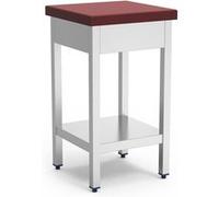 Billot de Boucher Professionnel Absorption Améliorée en Inox et Polyethylène Rouge Fricosmos