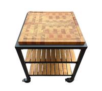 Billot seul en bois debout pour table modulaire Big Green Egg 70 x 70 cm