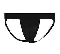 Billtop Homme Suspensoir Jockstrap Thongs Athletic Supporter Briefs Sexy Strings sous-vêtements Briefs,1 Noir,XXL