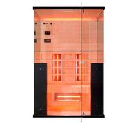 Billund Cabine de sauna infrarouge pour 2 personnes, projecteur à spectre complet, éclairage LED (7 couleurs), lecteur MP3 avec Bluetooth, 2 haut-parleurs, dimensions : 125 x 100 x 190 cm
