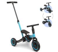 Billy 4-en-1 Vélo pour Enfants avec Barre de Poussée Gio Bleu