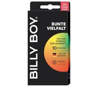 BILLY BOY Lot de 10 préservatifs multicolores - 52 mm - Mélange de couleurs et de picots perlés (1 x 10 pièces)