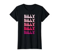 Billy First Name Minimalist Design T-Shirt Graphique avec Valeur, Femme, Noir, S