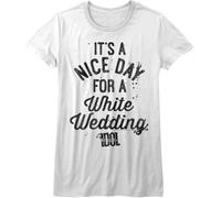 Billy Idol 1980s Punk Rock Singer Nice Day White Wedding Juniors T-Shirt Tee Manches Courtes(Small)