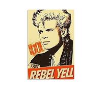 Billy Idol 1984 Rebel Yell Tour Affiche vintage Impression sur toile Décoration murale rétro pour maison, chambre à coucher, salon 40 x 60 cm