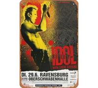 Billy Idol - Live, Ravensburg 2010 - Konzertplakat - Plaque en métal - 20,3 x 30,5 cm - Décoration murale vintage rétro