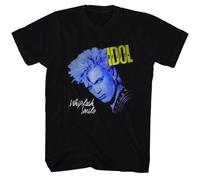 Billy Idol Men's T Shirt Whiplash Smile Punk Rock Album Cover Tour Black Black3XL
