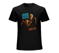 Billy Idol Rebel Yell Rock N Roll Band Mens Graphic Short Sleeve Casual T Shirt Size L