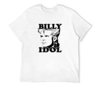 Billy Idol Vintage Portrait Men's T Shirt Faded Picture Punk Rock Music Merch T-Shirt WhiteXL