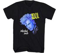 Billy Idol Whiplash Smile Album Cover Art Men's T Shirt Punk Rock Concert Merch Black S