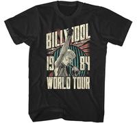 Billy Idol World Tour 1984 Mens T Shirt Poster Art Punk Rock Album Concert Merch Manches Courtes(XX-Large)