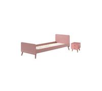 Vipack Billy Lit Terra Rose 90x200cm + Chevet Terra Rose