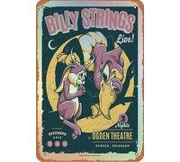 Billy Strings Denver 2019 - Affiche de concert vintage en métal - Décoration murale pour bars, restaurants, cafés, pubs - 30,5 x 20,3 cm