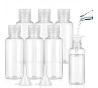 BillyBath Flacon Vide Voyage 100ml, 6 Pièces Flacons de Voyage Avion Transparent Cosmetique Liquide Bouteille kit en Plastique Transparent pour Shampooing, Gel douche, Lotion