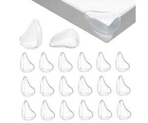 BillyBath Protections Coin de Table pour Bébé, 20PCS Protections d'angle pour Meuble Sécurité Enfant pour Bureau, Berceau, Cheminée, Table, Coins & Bords Molles + sans Danger Rondes, Transparent