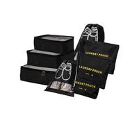 BILLYBATH Set 8 pièces organiseur de voyage Koffer Organizer - cubes, sacs compression, sacs chaussures (noir)