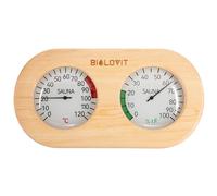 Bilovit Thermomètre de sauna en pin avec hygromètre