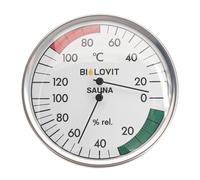 Bilovit Thermomètre de Sauna Rond avec Hygromètre - Jauge de Température et d’Humidité