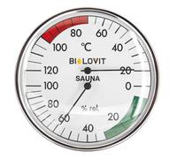 Bilovit Thermomètre rond pour sauna avec hygromètre