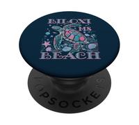 Biloxi Beach MS Turtle Lover Coloré Beach SOUVENIR PopSockets PopGrip Adhésif