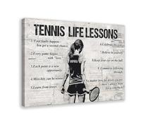 BILQAHT Impression sur toile avec leçons de vie de tennis - Décoration murale pour salon, chambre à coucher - 40 x 60 cm