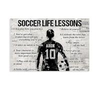 BILQAHT Impression sur toile de leçons de vie de football personnalisées, décoration murale pour salon, chambre à coucher, 60 x 90 cm