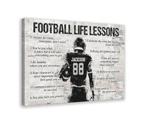 BILQAHT Impression sur toile personnalisée avec leçons de vie de football - Décoration murale pour salon, chambre à coucher - 30 x 45 cm