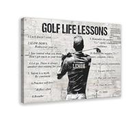 BILQAHT Impression sur toile personnalisée avec leçons de vie de golf - Décoration murale pour salon, chambre à coucher - 60 x 90 cm