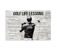BILQAHT Impression sur toile personnalisée avec leçons de vie de golf - Décoration murale pour salon, chambre à coucher - 40 x 60 cm