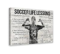 BILQAHT Poster personnalisé sur toile Leçons de vie de football (2) - Décoration de chambre à coucher, bureau, chambre à coucher, cadeau - 40 x 60 cm