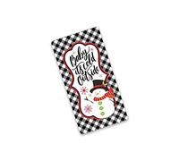 Biltion Plaque rétro en métal 14 x 20 cm Baby It's Cold Outside bonhomme de neige Noël sur buffle blanc et noir pour couronnes, décoration d'intérieur, portail de jardin, pub
